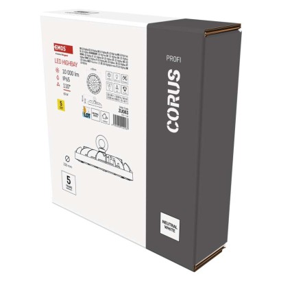 LED pramoninis pakabinamas aukštas šviestuvas CORUS, 83W, neutraliai baltas