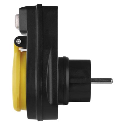 Gniazdo IP44 czarno-żółte