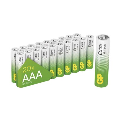 Alkalická baterie GP Extra AAA (LR03), 20 ks