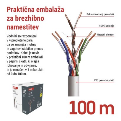 Kabel CAT5E UTP 100M