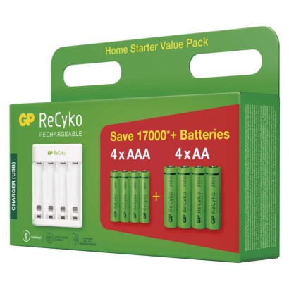 GP Akkumulátor töltő Eco E411+ 4× AA 2100 + 4× AAA 800