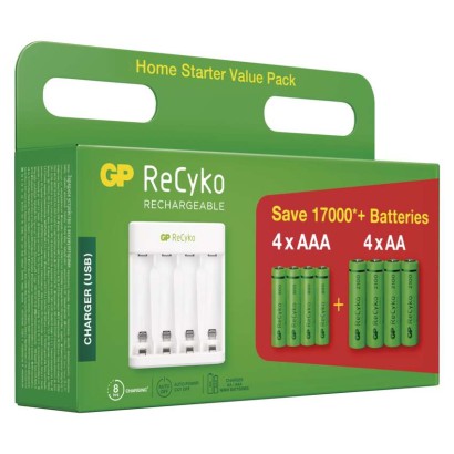 GP Akkumulátor töltő Eco E411+ 4× AA 2100 + 4× AAA 800