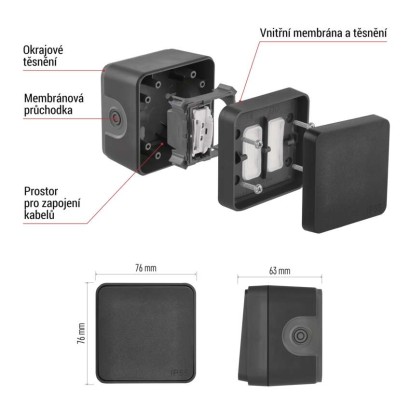 EMOS Cyklone ovládač tlačítkový 1/0, IP55