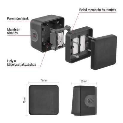 EMOS Cyklone csengő nyomógomb 1/0 IP55