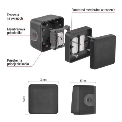 EMOS Cyklone ovládač tlačítkový 1/0 IP55