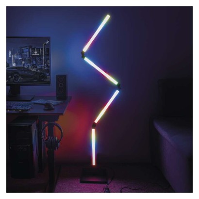 GoSmart LED állólámpa, fekete, 175 cm, meleg fehér / RGBIC WiFi