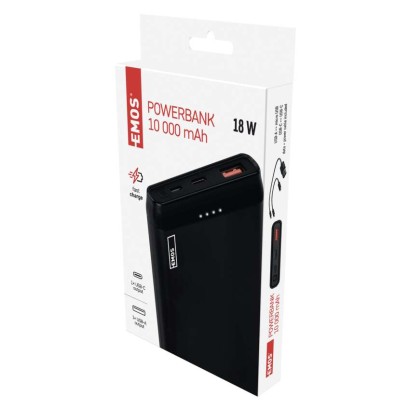 Powerbanka EMOS AlphaQ 10, 10000 mAh, 18 W, černá