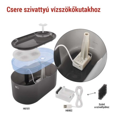 Tartalék vízszivattyú vízszökőkutakhoz, fehér