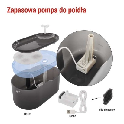 Pompa zapasowa do poidła H6101, biała