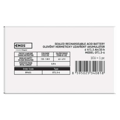 EMOS Ólomakkumulátor 6V 1.3Ah