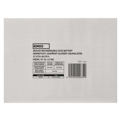 SLA (hermētisks svina un skābes elementu) akumulators, 12 V/26 Ah, L2