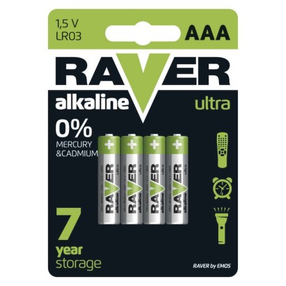 Alkaline Batterien RAVER LR03 (AAA), 4 Stk.