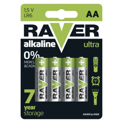 Alkaline Batterien RAVER LR6 (AA), 4 Stk.