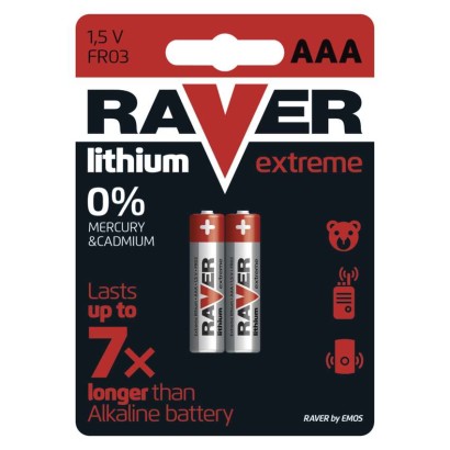 Lithium Batterien RAVER FR03 (AAA), 2 Stk.