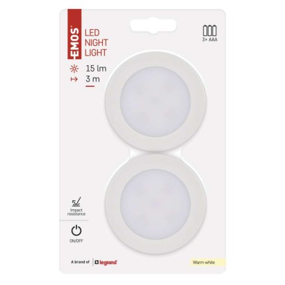 EMOS LED éjjeli fény 4LED 3× AAA, 2 db