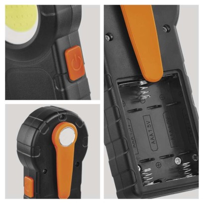 COB LED svítilna  plastová, 3× AAA, 12 ks