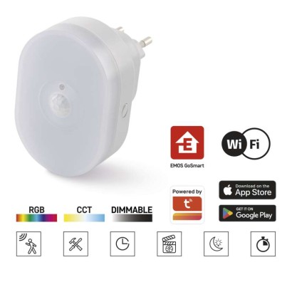 GoSmart Czujnik PIR (czujnik ruchu) z lampką nocną, WiFi