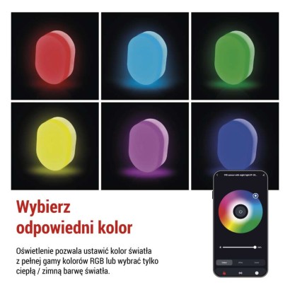 GoSmart Czujnik PIR (czujnik ruchu) z lampką nocną, WiFi