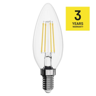 3 + 1 ingyen – LED izzó Filament gyertya / E14 / 6 W (60 W) / 810 lm / természetes fehér