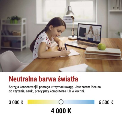 Żarówka LED Filament A CLASS A60 / E27 / 5 W (75 W) / 1 060 lm / neutralna biel