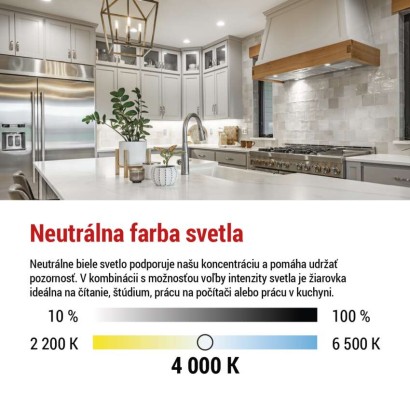 LED žiarovka Classic MR16 / GU10 / 7 W (60 W) / 800 lm / neutrálna biela / stmievateľná