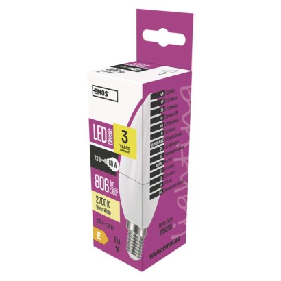 LED žiarovka Classic sviečka / E14 / 7,3 W (60 W) / 806 lm / teplá biela