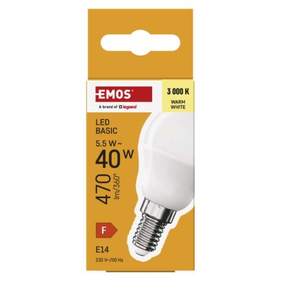 LED žiarovka Basic Mini Globe / E14 / 5,5 W (40 W) / 470 lm / Teplá biela