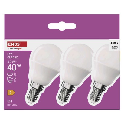 LED spuldze Classic Mini Globe / E14 / 4,2 W (40 W) / 470 lm / Neitrāli balta