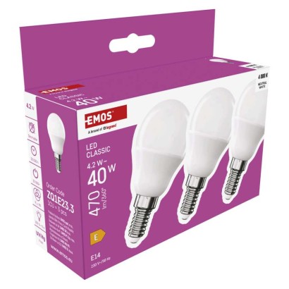 LED spuldze Classic Mini Globe / E14 / 4,2 W (40 W) / 470 lm / Neitrāli balta