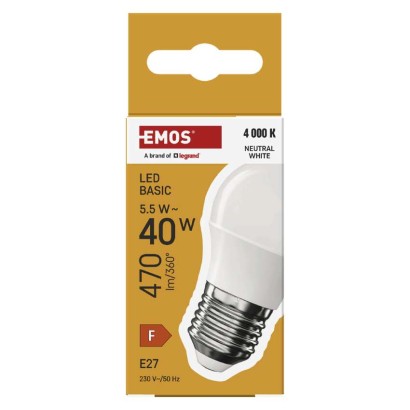 LED žárovka Basic Mini Globe / E27 / 5,5 W (40 W) / 470 lm / neutrální bílá