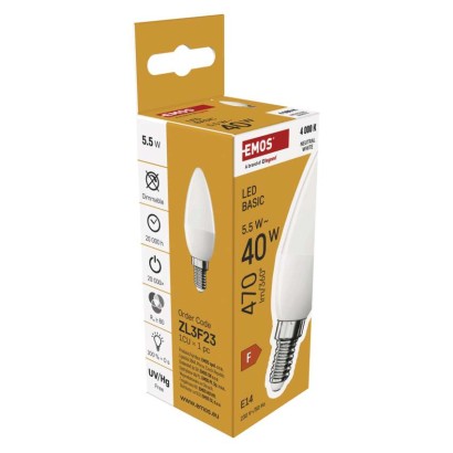 LED pirn Basic Candle / E14 / 5,5 W (40 W) / 470 lm / Neutraalne valge