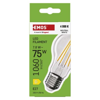 LED pirn Filament A60 / E27 / 7,8 W (75 W) / 1060 lm / Neutraalne valge