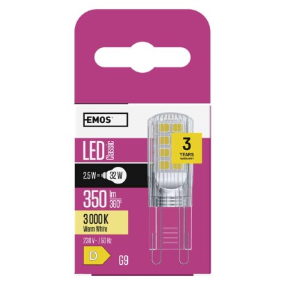 Żarówka LED Classic JC / G9 / 2,5 W (32 W) / 350 lm / ciepła biel