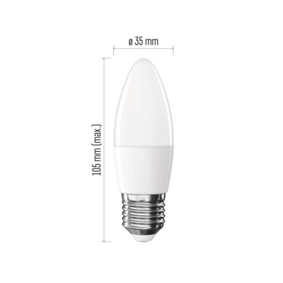LED pirn Basic Candle / E27 / 5,5 W (40 W) / 470 lm / Soe valge