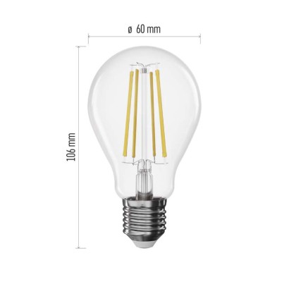 LED pirn Filament A60 / E27 / 7,5 W (75 W) / 1 055 lm / soe valge / dimmerdatav