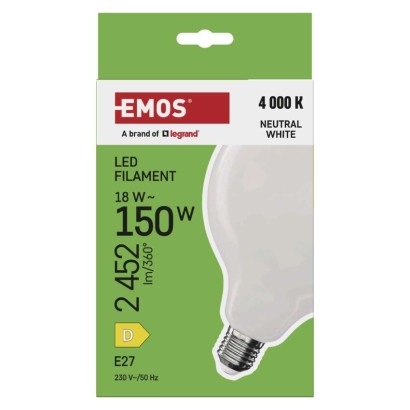 LED izzó Filament G125 / E27 / 18 W (150 W) / 2452 lm / Természetes fehér
