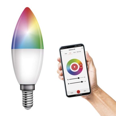 Chytrá LED žárovka GoSmart svíčka / E14 / 4,8 W (40 W) / 470lm / RGB / stmívatelná /Zigbee