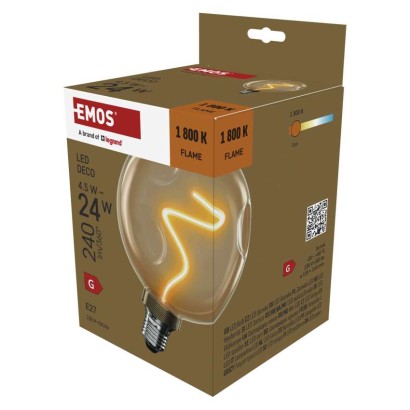 LED izzó DECO CG125A / E27 / 4,5 W (24 W) / 240 lm / flame