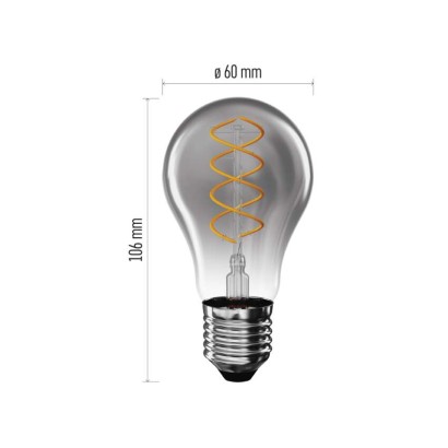 Żarówka LED DECO SMOKED A60 / E27 / 4,5 W (19 W) / 180 lm / flame