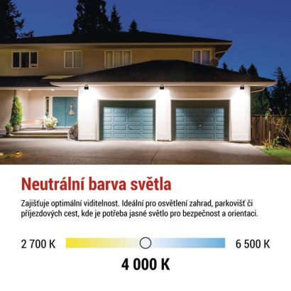 LED reflektor SIMPO 10 W, černý, neutrální bílá