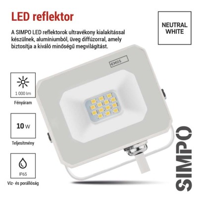 LED reflektor SIMPO 10 W természetes fehér