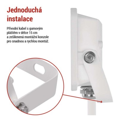 LED reflektor SIMPO 10 W, bílý, neutrální bílá