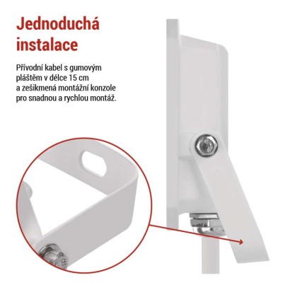 LED reflektor SIMPO 20W, bílý, IP65, 2000 lm, neutrální bílá