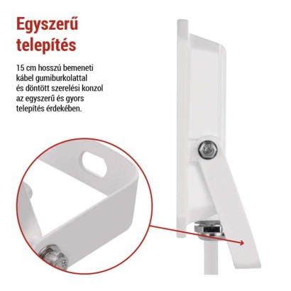 LED reflektor SIMPO 30W, fehér, IP65, 3000 lm, természetes fehér