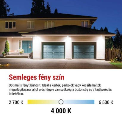 LED reflektor SIMPO 30W, fehér, IP65, 3000 lm, természetes fehér