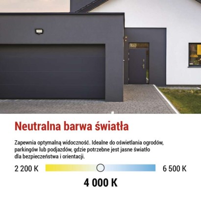 Naświetlacz LED GLARO 30W, czarny, IP65, 3000 lm, neutralna biel