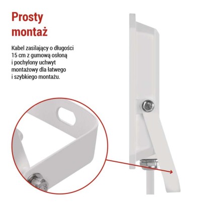 Naświetlacz LED SIMPO 50W, biały, neutralna biel