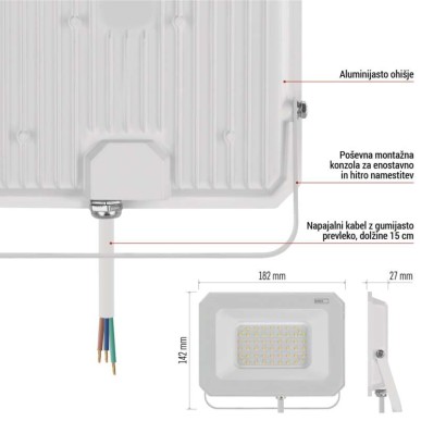 LED REFLEKTOR SIMPO 50W 5000LM IP65 NW W