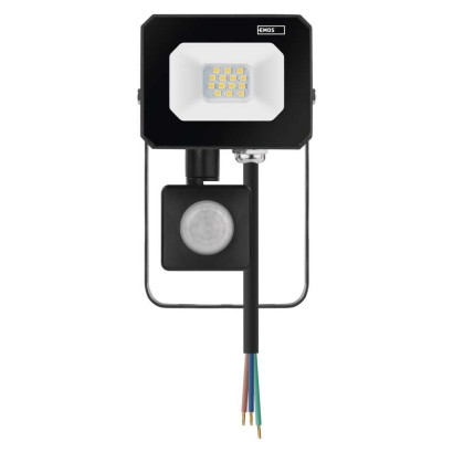 Naświetlacz LED SIMPO 10W, z czujn. PIR, czarny, neutralna biel