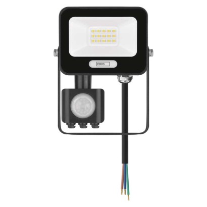 LED reflektor GLARO s pohybovým čidlom, 10 W, čierny, IP54, 1000 lm, neutrálna biela